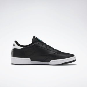 Adidasy Męskie Reebok Club C 85 Czarne/Białe/Turkusowe PL 29HVBLW